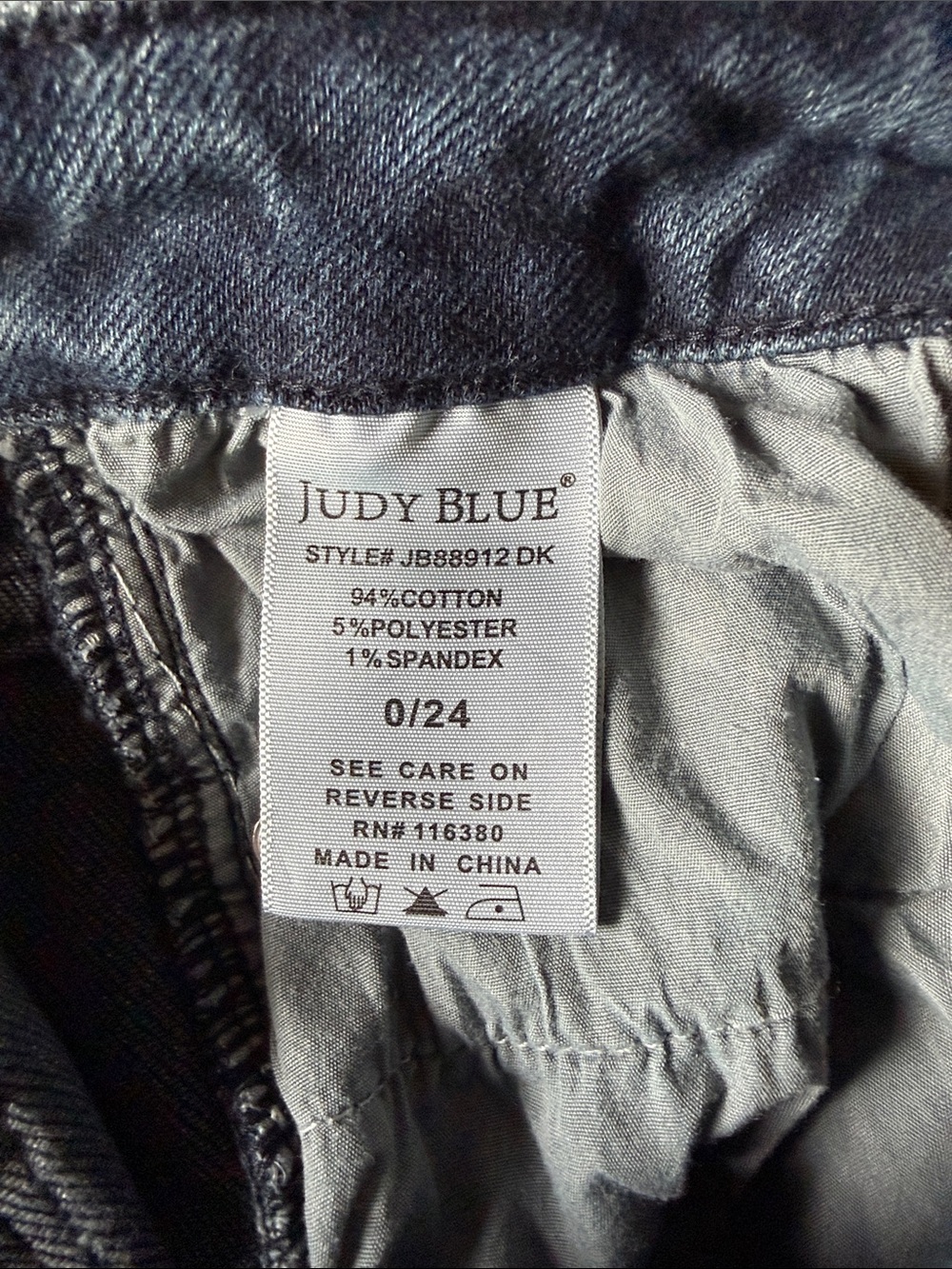 Judy Blue Kimberly Button Fly Hem Distressed Straight Jeans Dark Wash Size 24 - Picture 4 of 8